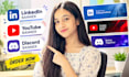 design linkedin banner, youtube banner logo and discord banner