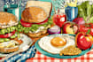 make a food pop art illustration