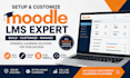 setup moodle lms, install, customize elearning website, upload courses, quizzes