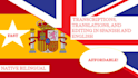transcribe in english and spanish
