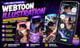 create webtoon, manga, and webcomic panel for your story
