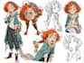 create cartoon illustrations, 2d cartoon character designs