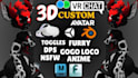 create game ready vrchat avatar, furry character, VR model