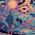 create psychedelic illustration, trippy art for album design