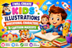 create kids illustrations, educational characters and cartoon mascots