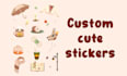 make a unique illustration sticker design sheet for you