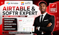 build airtable database, softr web app, workflow, CRM and client portal