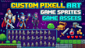 create custom pixel art characters, sprites and game assets