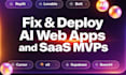 fix, create and deploy base44, lovable, replit ai web app, ai website