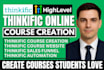 do thinkific course creation, thinkific online course website, course upload