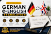 translate german to english professionally