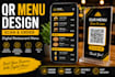 create a modern qr code restaurant menu design