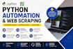 do python automation bot, web scraping, web automation bot and chrome extensions