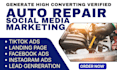 generate exclusive auto repair leads, auto detailing  via facebook and google ad
