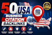 create 50 USA business citation backlinks