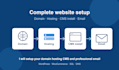 do complete website setup domain hosting cms and business email setup