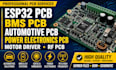 automotive pcb, esp32 pcb, bms pcb, power electronics pcb, motor driver, rf pcb