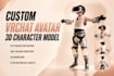 create custom vrchat avatar, 3d character model, VR character and vroid