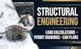 do structural analysis, load calculations and structural design blueprint design