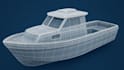 3d boat model, ship animation, water simulation, low poly high poly blender