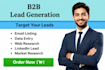 b2b lead generation, data entry and email list building
