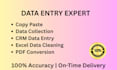 accurate data entry, copy paste, excel, web research