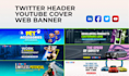 design a custom youtube banner and twitter header