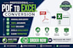 convert PDF to excel with accurate manual data entry