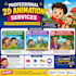 create engaging 2d kids animation  character animation videos