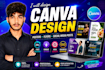 create custom graphics,promotional posters or canva graphics
