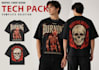 design a unique, professional tshirt design tech pack
