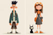 design cute cartoon characters