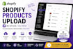 upload shopify products with SEO, image, variants,