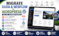 migrate duda, webflow to wordpress, shopify, redesign and transfer website