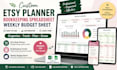 design etsy planner spreadsheet bookkeeping spreadsheet weekly budget sheet
