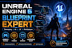 develop unreal engine 5 blueprint gameplay systems ai UI and multiplayer