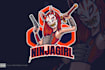 design a bold ninja mascot logo for esports