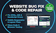 fix website bugs, HTML CSS errors, and coding issues
