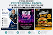 design professional canva flyer, poster and brochure