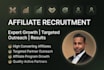 recruit affiliate recruitment, affiliate outreach affiliates program promotion
