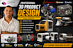 3d product design mechanical cad design hard surface model blender 3d rendering