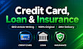 write credit card, loan and insurance articles
