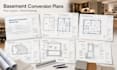 draft basement conversion plans, floor layouts and permit drawings