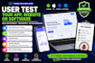 user test an app, website or software
