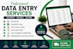 do accurate data entry, excel, copy paste and PDF to excel