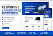 create a responsive HTML CSS landing page website
