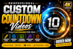 create a professional custom countdown timer video in 4k