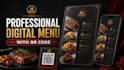 design a professional digital restaurant menu with qr code