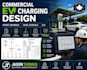 design commercial ev charging station with panel schedule and permit drawings