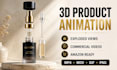 3d product exploded view animation for amazon, ecommerce, marketing